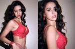 Disha Patani is too hot to handle in red bralette and sequined skirt, Watch